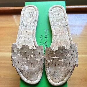 Kate Spade Tan Floral Cork Sandals